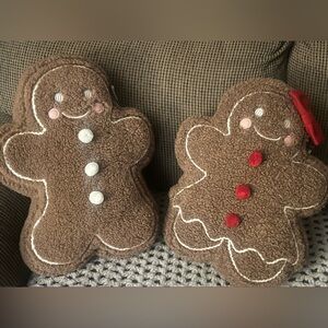 NWT 18in Gingerbread boy and girl decorative pillows